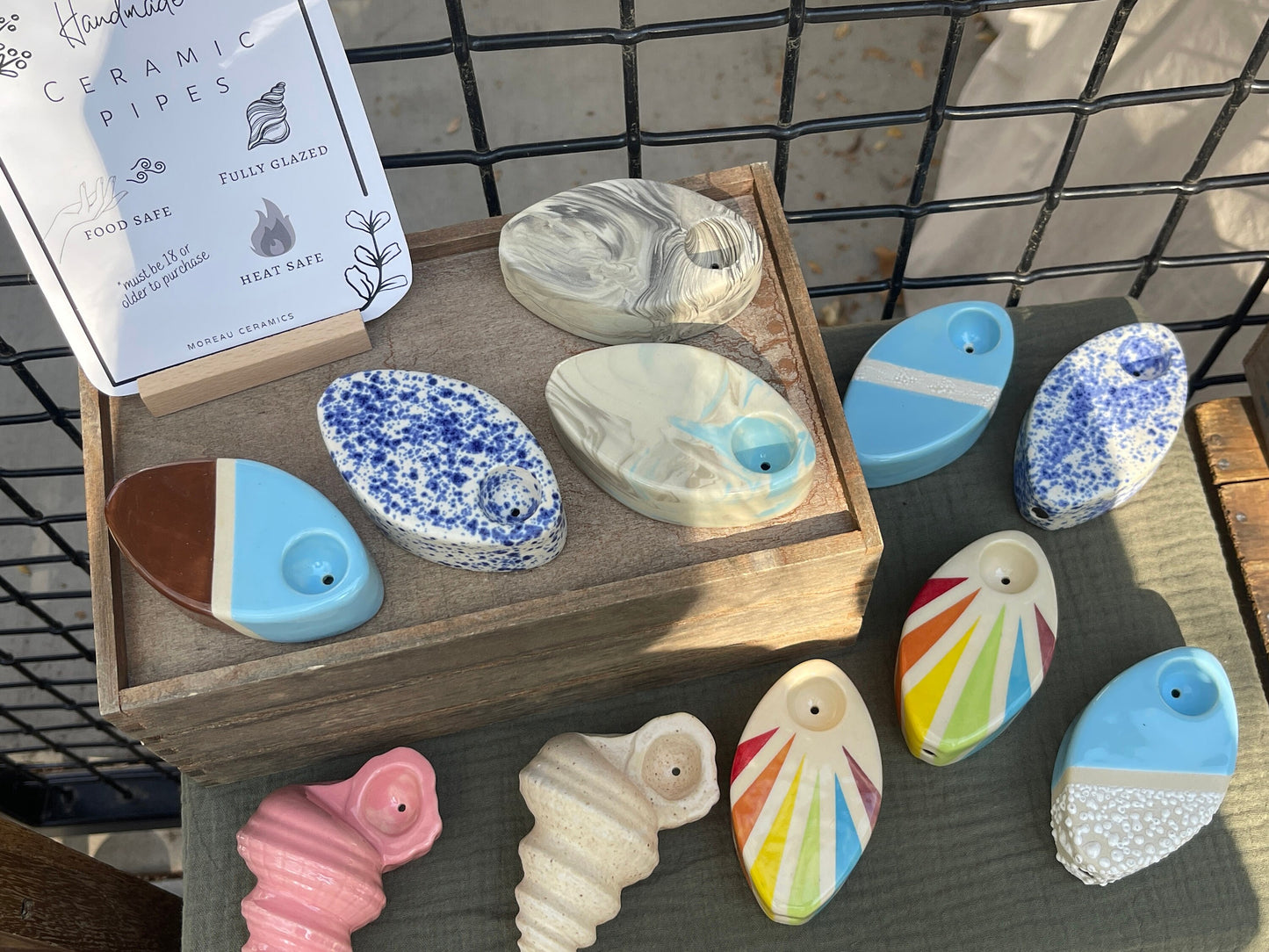 Barbie Pink Handmade Ceramic Shell Pipe