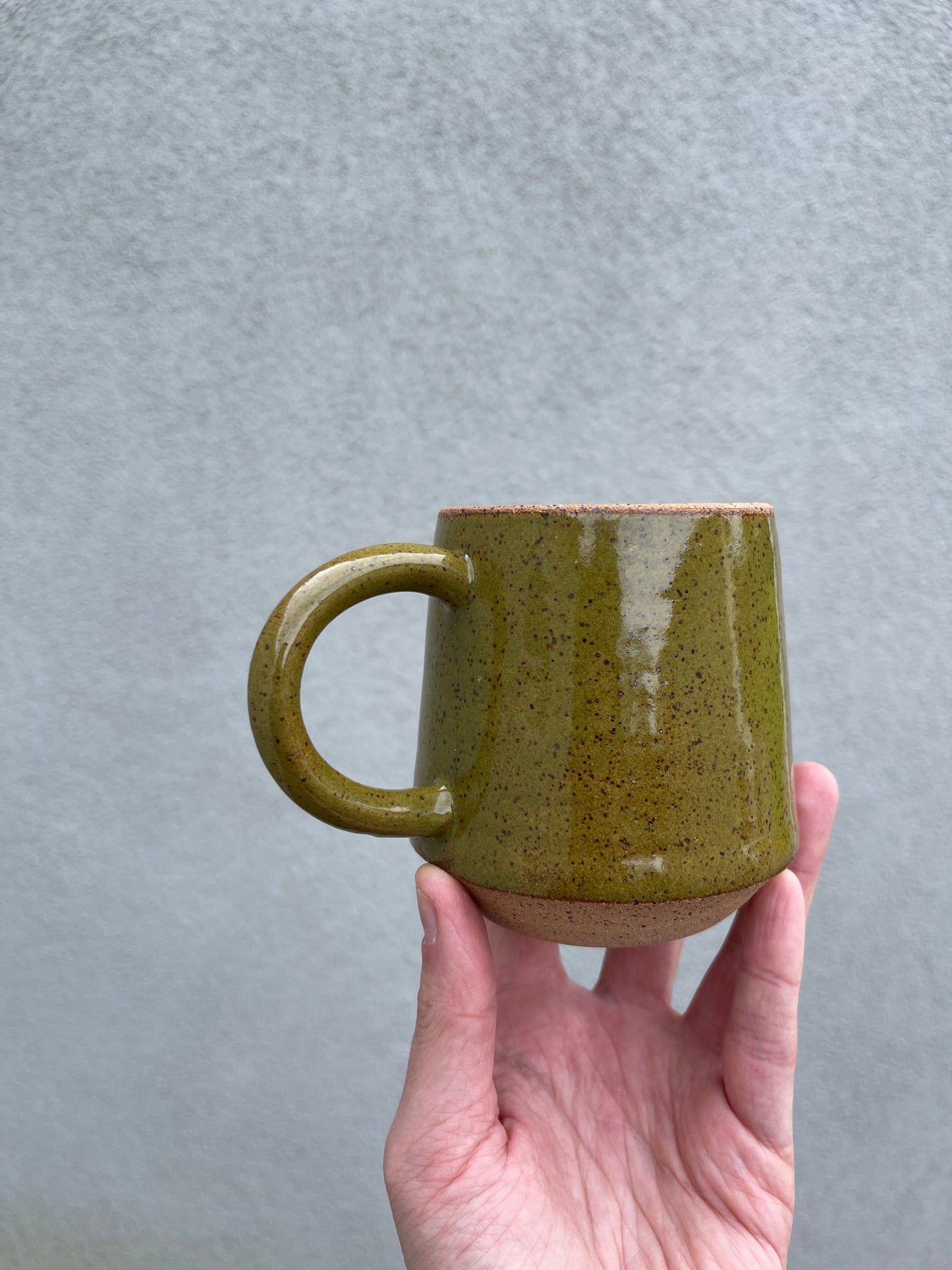 Speckled Olive Green Pyramid Mug