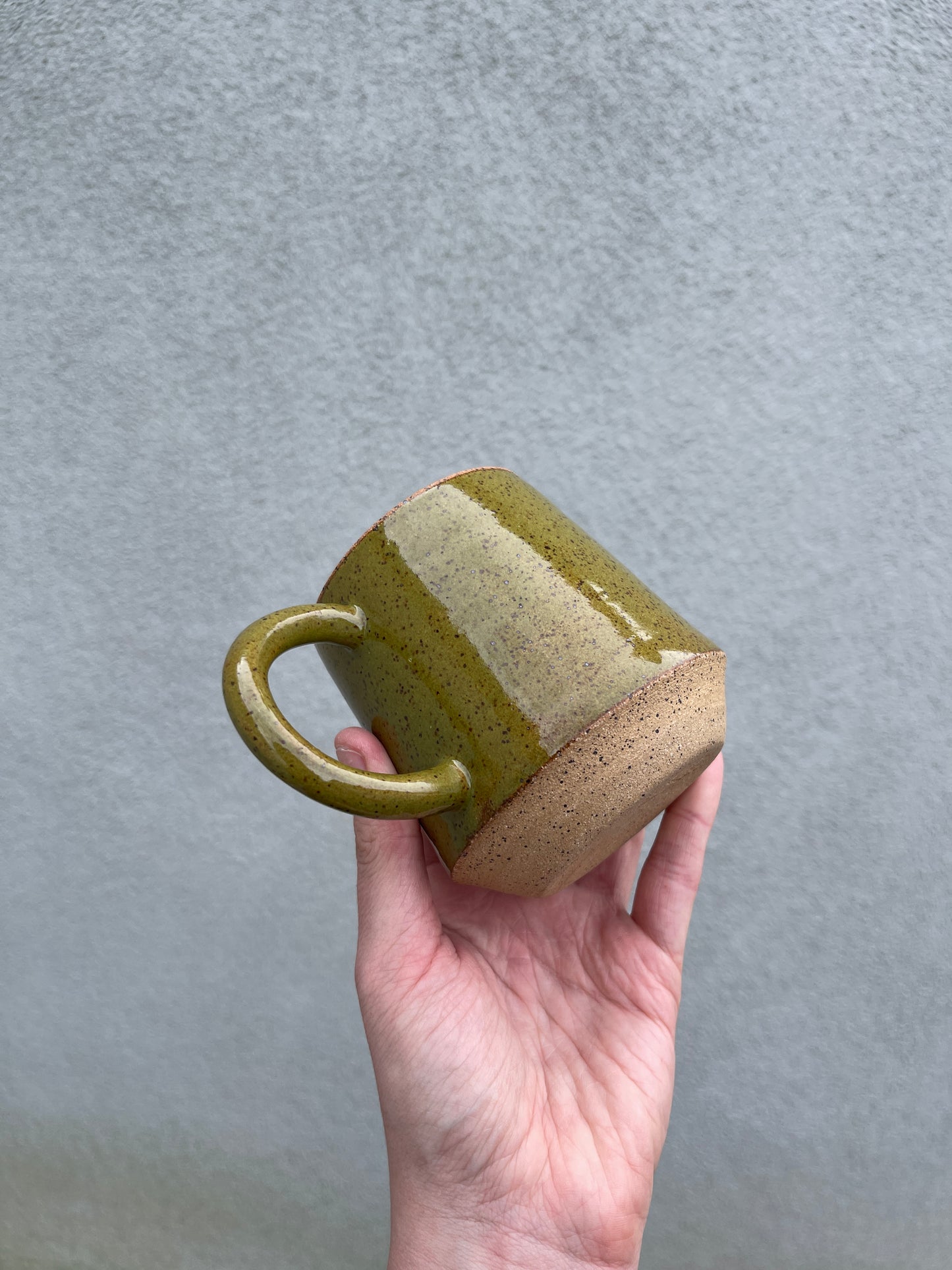 Speckled Olive Green Pyramid Mug