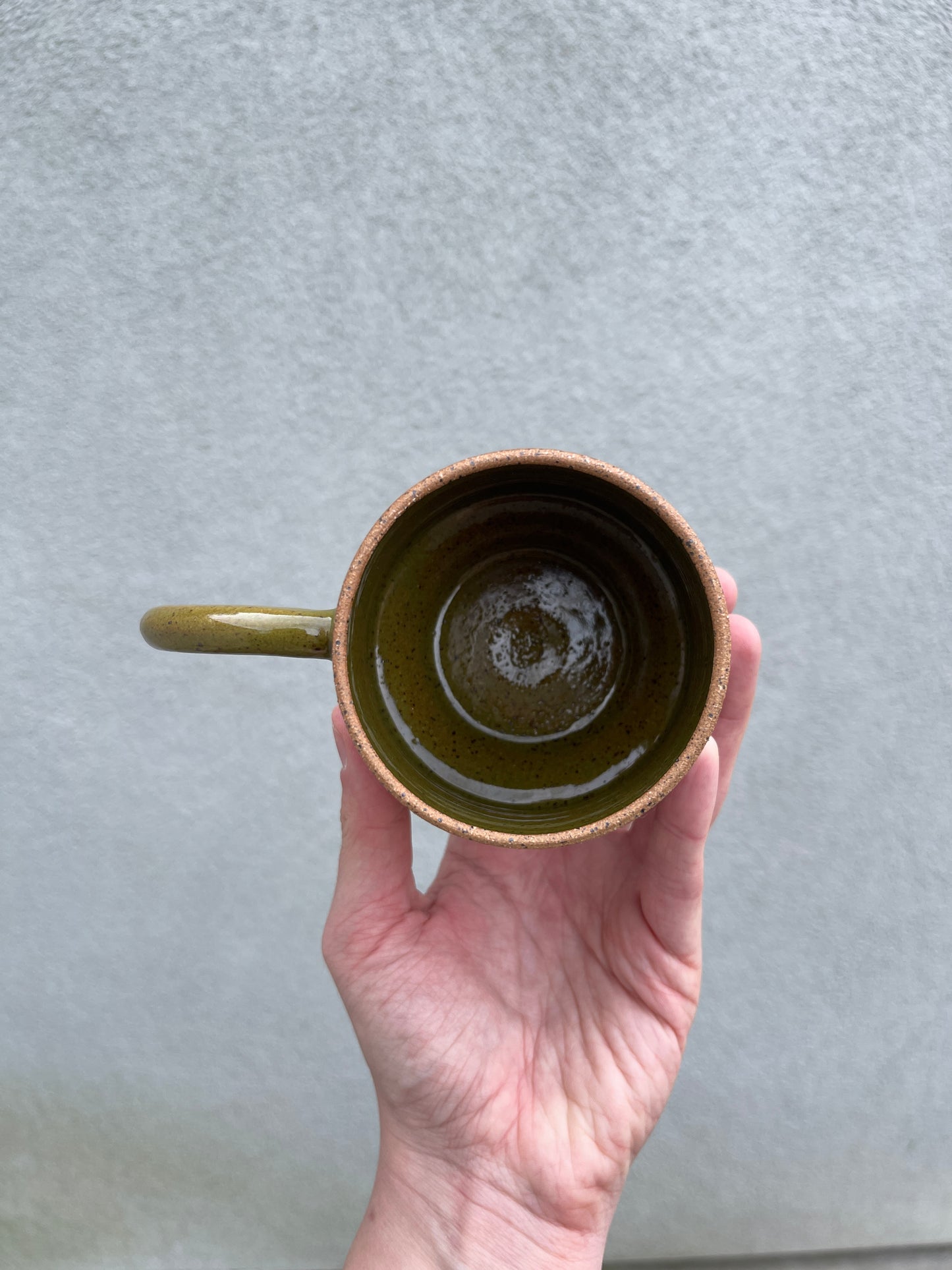 Speckled Olive Green Pyramid Mug