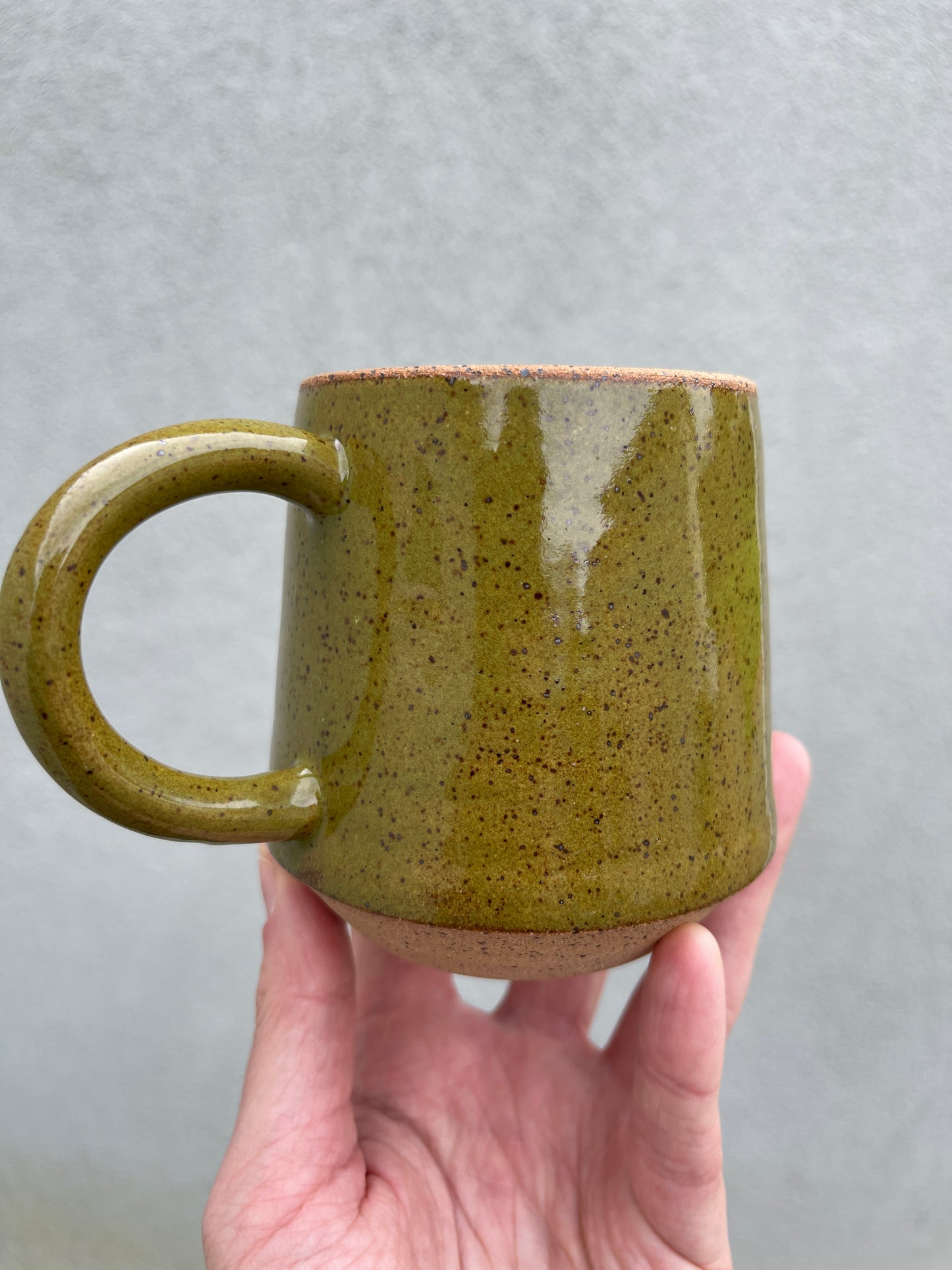 Speckled Olive Green Pyramid Mug