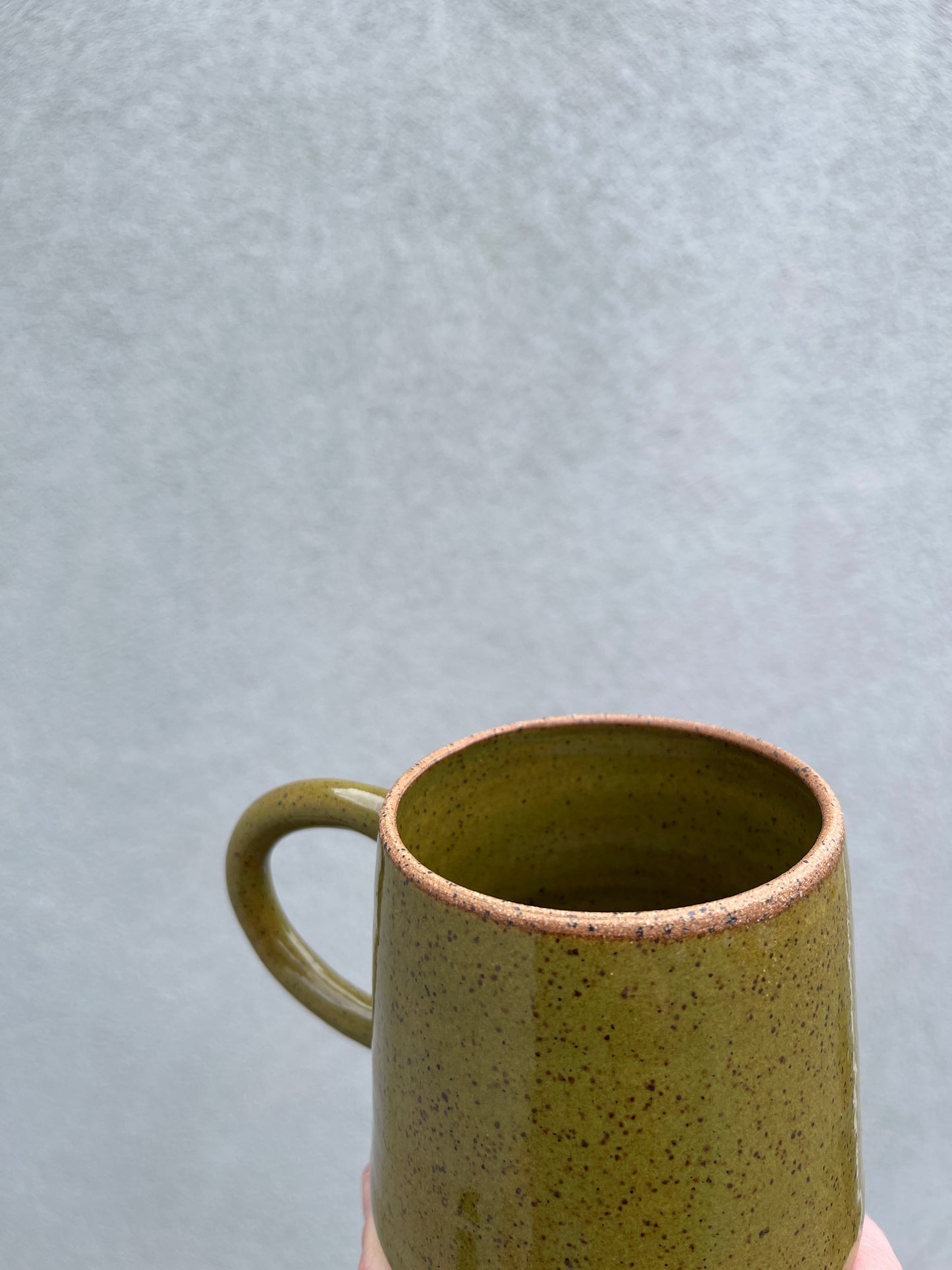 Speckled Olive Green Pyramid Mug