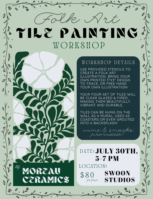 7/30 Tile Painting Workshop at Swoon Studios