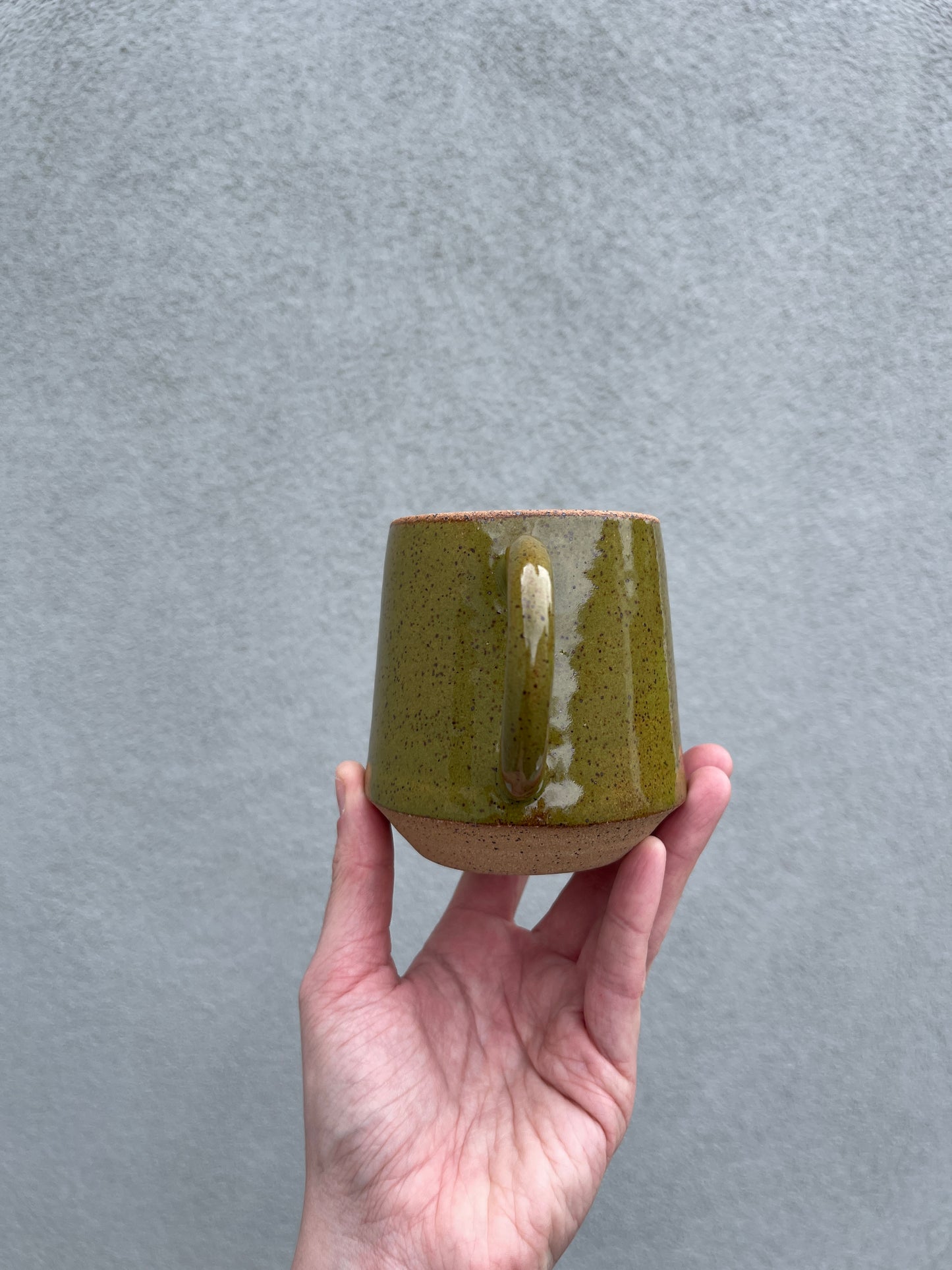 Speckled Olive Green Pyramid Mug