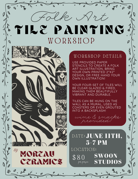 6/11 Tile Painting Workshop at Swoon Studios