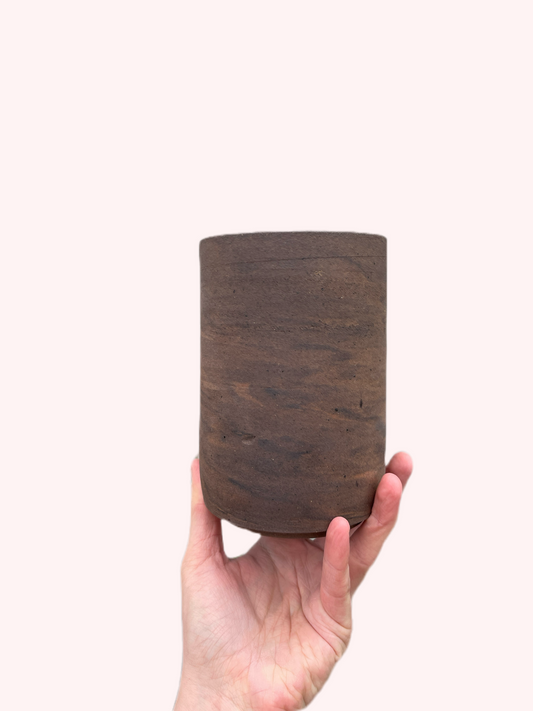 Mocha Marbled Cylinder Vase